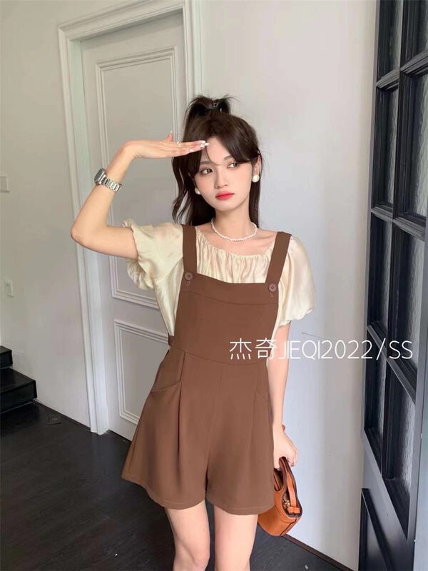 [Jieqi] gentle temperament blouse + aging clear color suspender suit 88597 \zxx