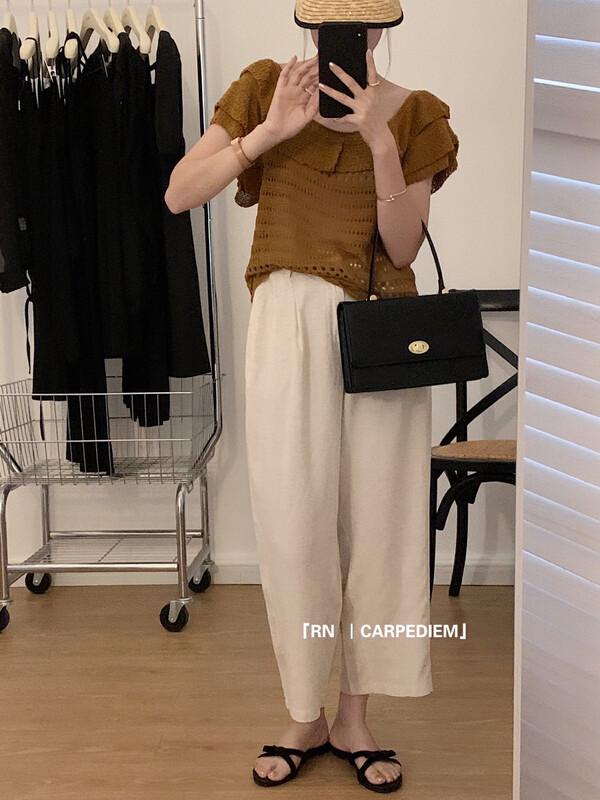 [R n] Korean cut-out Crochet sweater 81529# ll