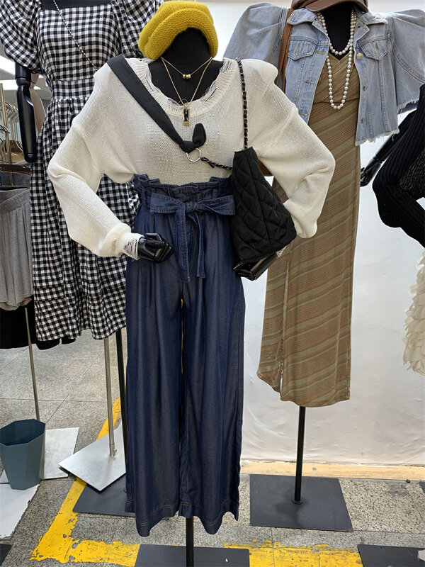 [FC] fashionable high waist loose and versatile jeans (with belt) 3015 × PCZ
