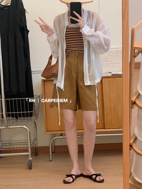 [R n] Korean style simple lightweight sunscreen shirt 81382# ll