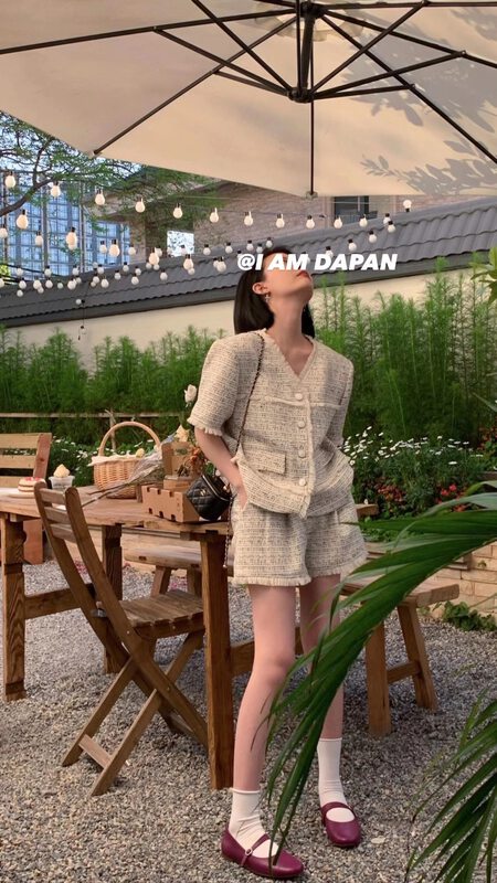 Original price 279.74! Early summer shangxinliusu Xiaoxiang short sleeved jacket + Xiaoxiang Shorts Set 6960# zxl