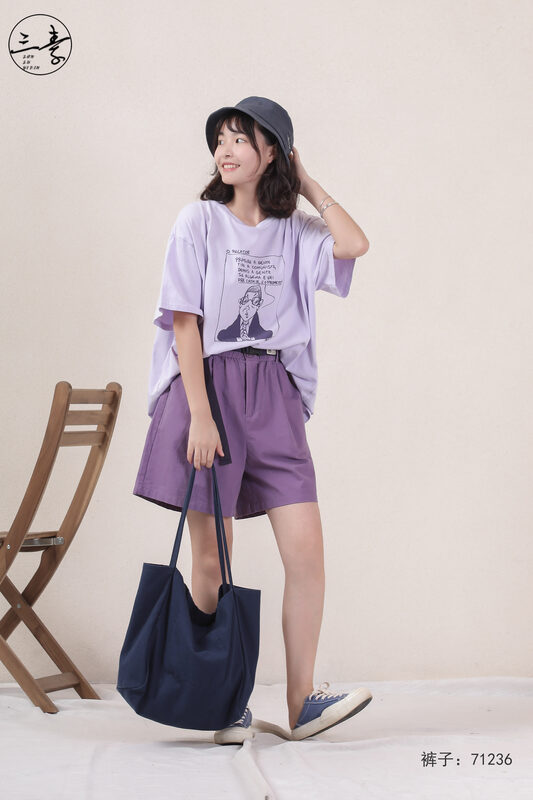 [original three element clothes] simple temperament leisure slim casual shorts (with belt) 71236