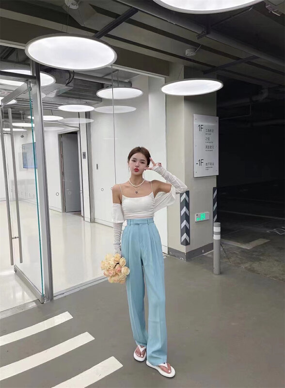 [FC] simple high waist loose wide leg trousers (only selling trousers) 1178# PCZ