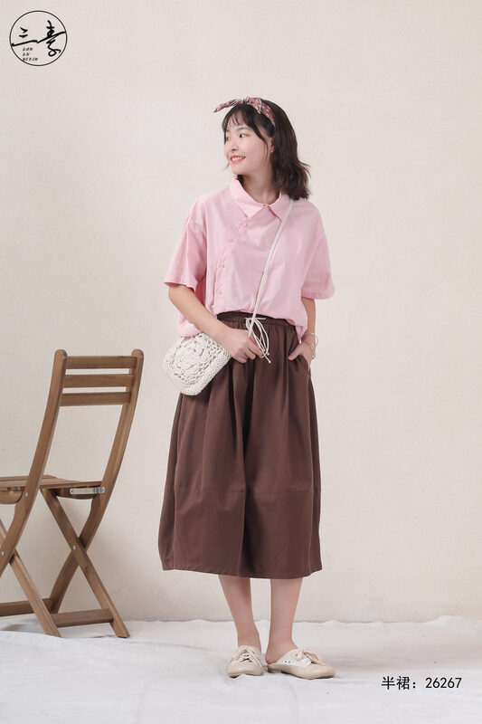[original three element clothes] simple temperament, casual slim, versatile skirt 26267
