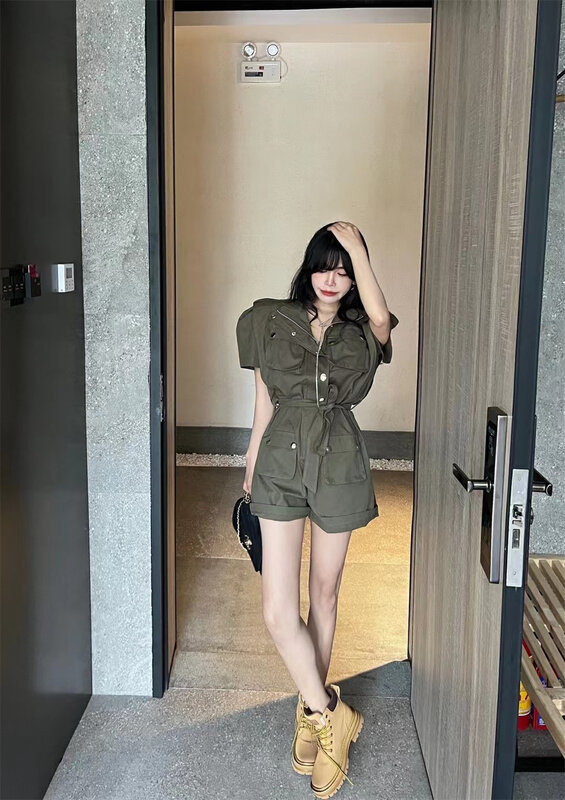 [FC] fashionable Korean style waist closing overalls (with belt) 1179# PCZ