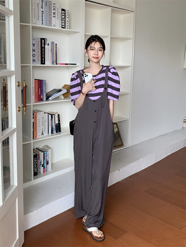 [dolly] Korean loose wide leg suspenders (excluding matching) 3709# PCZ