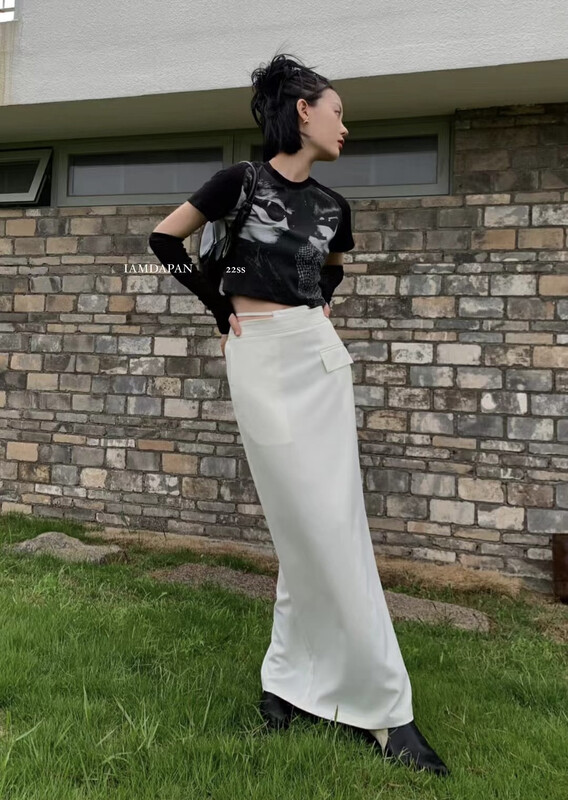 [I am Dapan] high waist slit skirt 7105# zxl