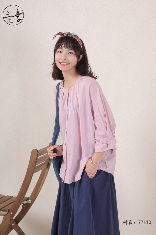 [original three element clothes] simple temperament casual literary style shirt 77110