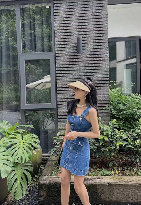 [FC] pocket design single breasted denim dress 3012 × PCZ