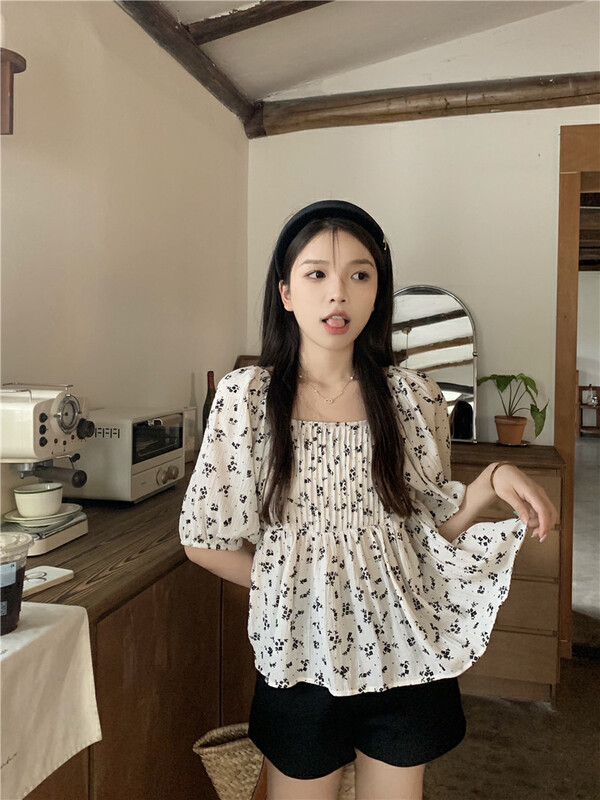 [dolly] Korean loose doll floral blouse 8863# PCZ