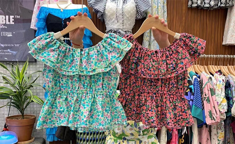 [suzybubble] French retro lotus leaf collar floral short shirt 6533# WPL
