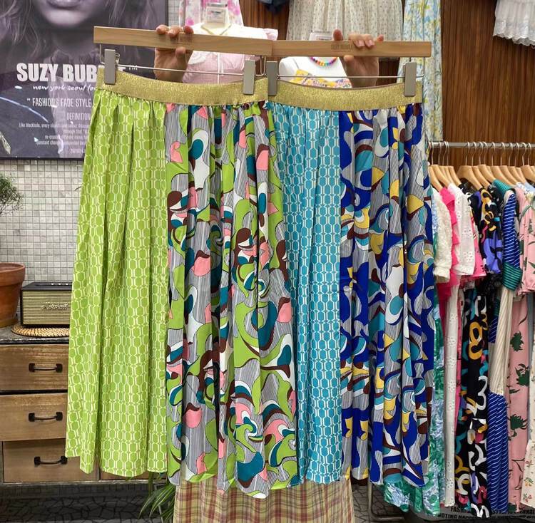 [suzybubble] ladies' color blocking fashion print skirt 232# WPL