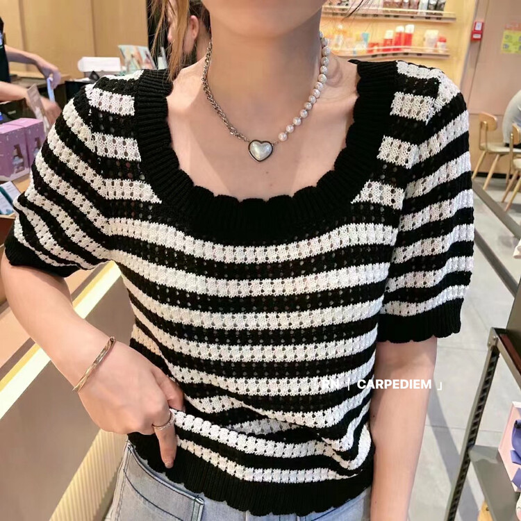 [RN] Vintage contrast striped sweater 81635 \ll