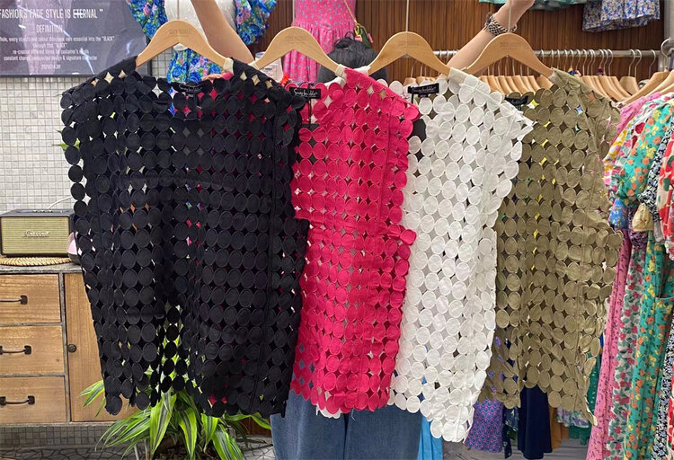 [suzybubble] fresh and simple sleeveless shirt with hollow out design 020# WPL