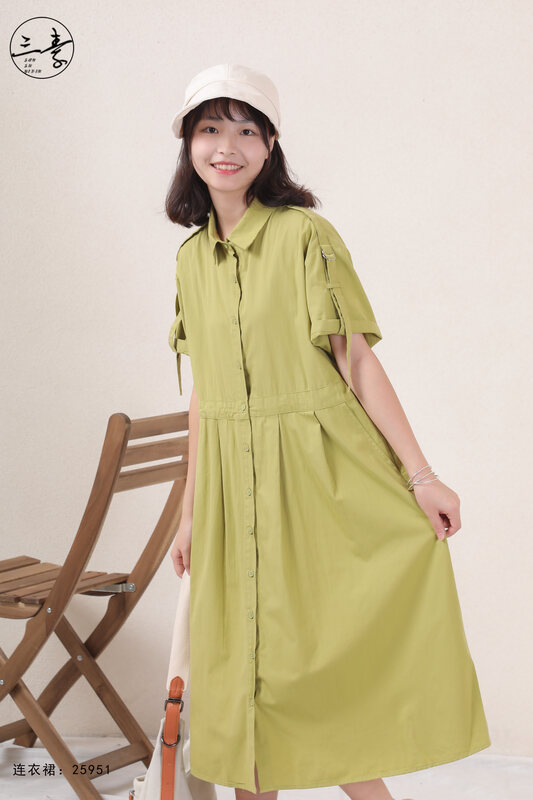 [original three element clothes] simple temperament casual literary dress 25951