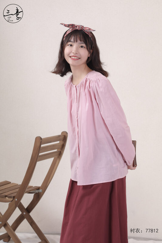 [original three element clothes] simple temperament, casual thin shirt, sunscreen shirt 77812