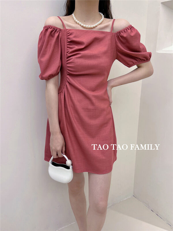 [Taotao family] bubble sleeve lady net dress 3667# hyy