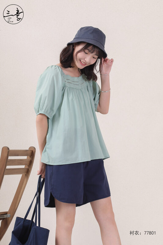 [original three element clothes] simple temperament casual shirt 77801
