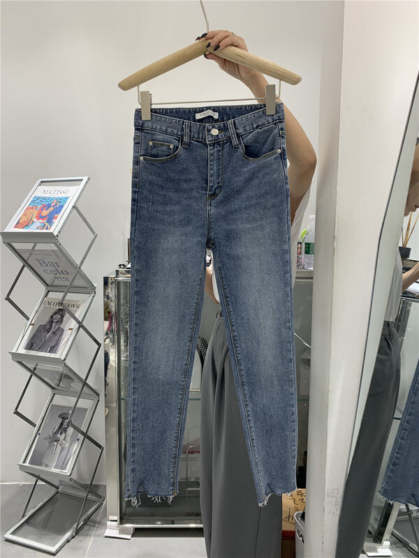 The original price is 98.99! [t-platform] Korean casual skinny jeans w6119# cqw