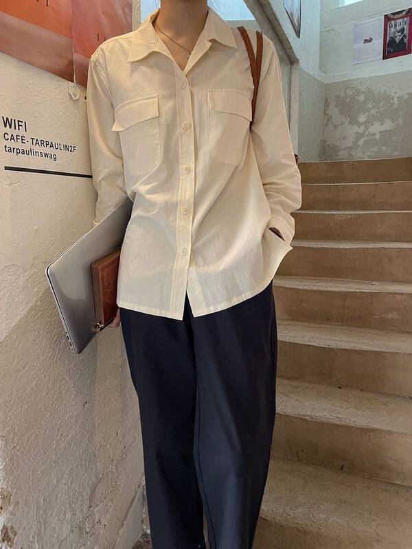 [secondtime] casual and versatile Lapel shirt 3656# XJ