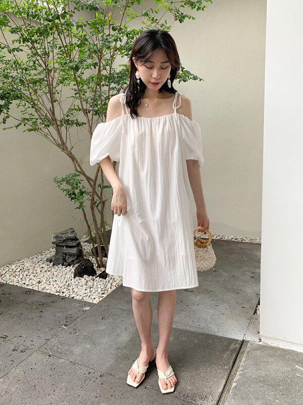 [secondtime] summer sweet aging off shoulder dress 2857 # XJ