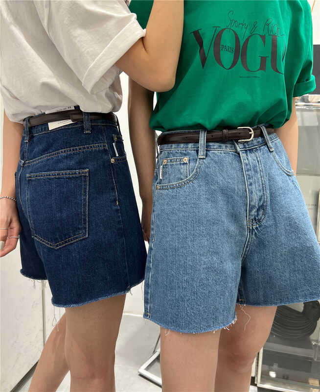 [t-platform] Korean casual loose denim shorts (with belt) 8561# cqw
