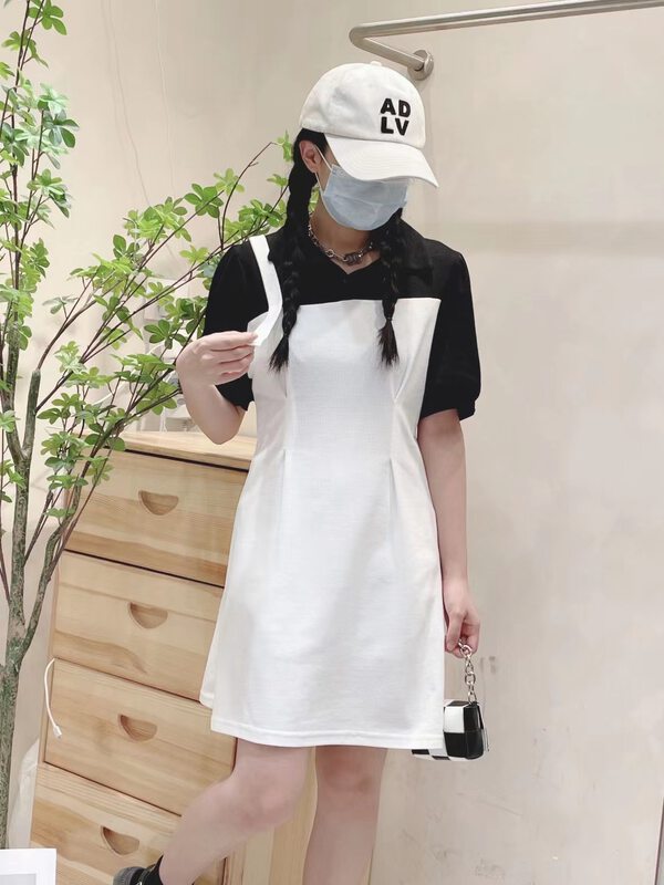 [C.H] stitching fake two comfortable dresses (only skirts) c685# ll
