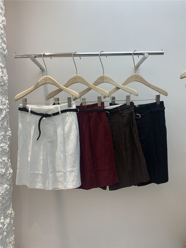 [t-platform] simple commuting loose five point casual shorts (with belt) 2726# cqw