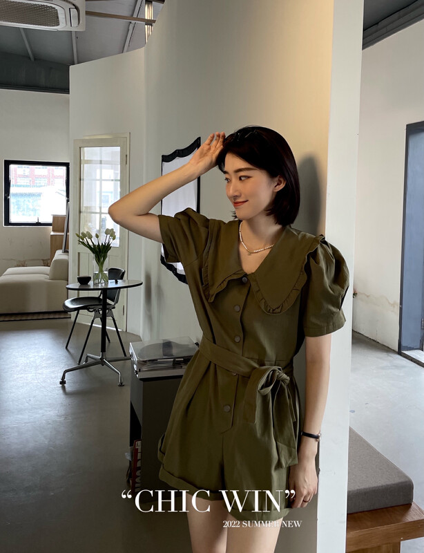 [chic win] Korean style versatile Jumpsuit (with waist rope) 7753# CSX