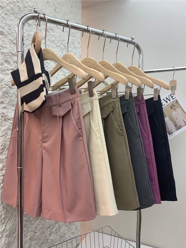 Original price 92.99! [t-platform] simple solid color loose five point casual shorts ys1-2675# cqw