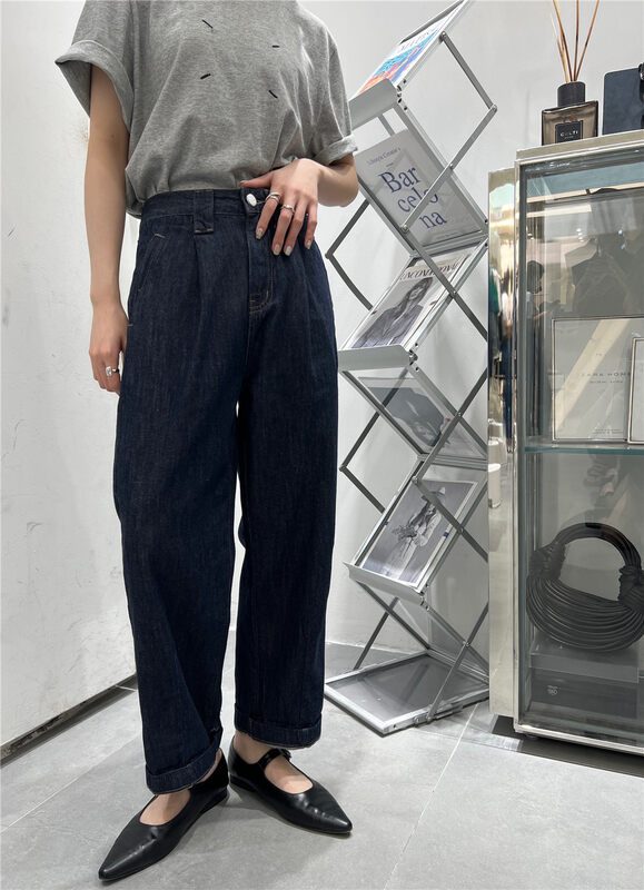[t-platform] Korean version of versatile loose casual jeans 9590# cqw