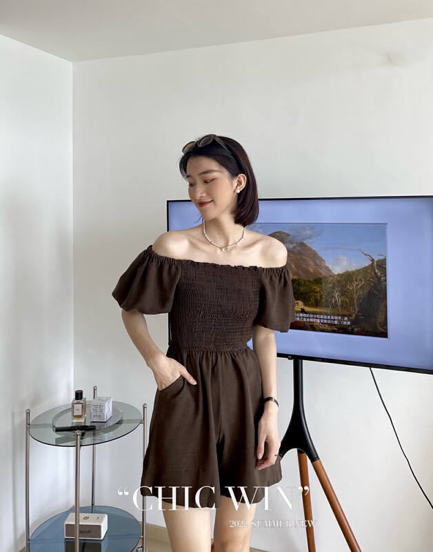 [chic win] Korean fashion simple high-level feeling pull Jumpsuit d1165# CSX