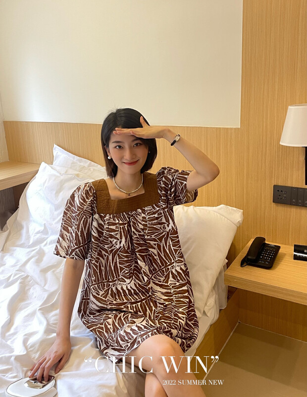 [chic win] Korean loose and thin printed dress 918# CSX