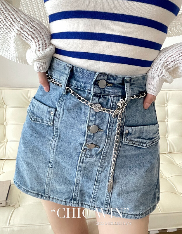 [chic win] Korean fashion denim skirt pants (without chain) a1052# CSX