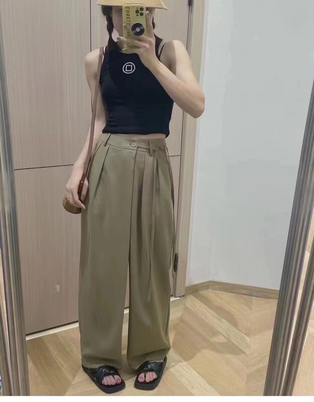 [tiantianjia] solid color straight tube drawstring design pants ys1-987# XYY