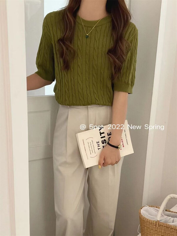 Original price 55.27! [5pet] original design solid color fried dough twist sweater 8816# XYY