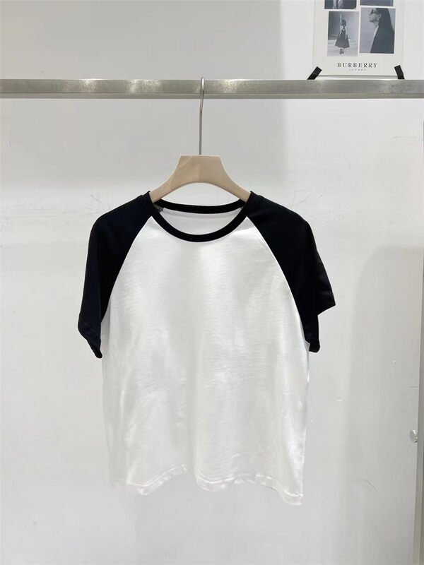 [td] casual color matching versatile short sleeve T-shirt t005050 \xj