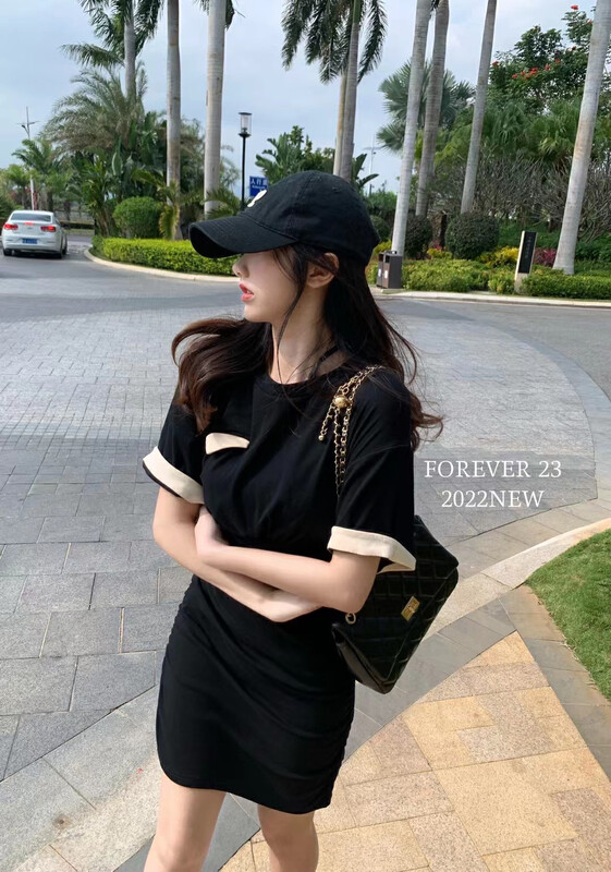 Original price 66.55! New year in early spring! [forever23] small fragrance color contrast lady dress a2020# hjy