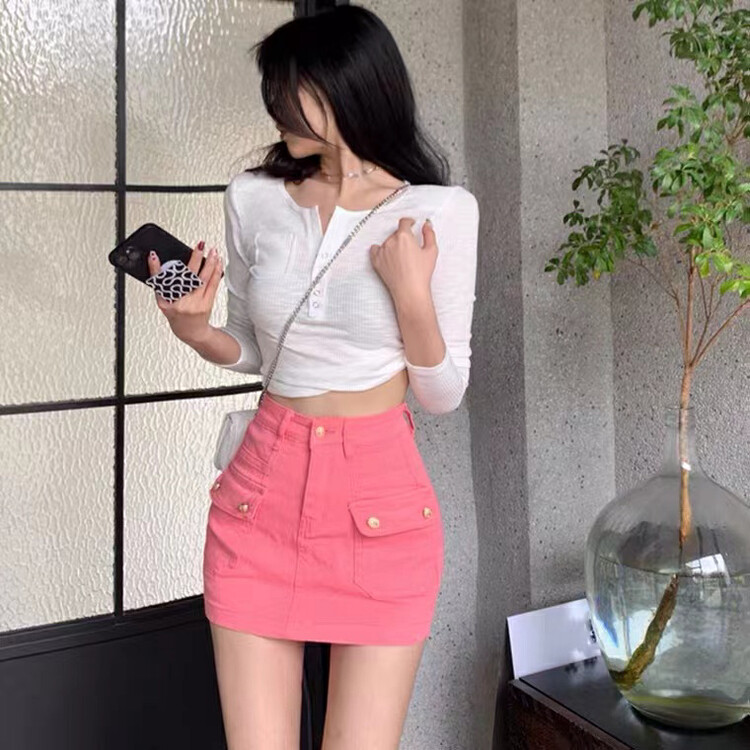 [good] elastic sexy skinny denim skirt 7678# JJ