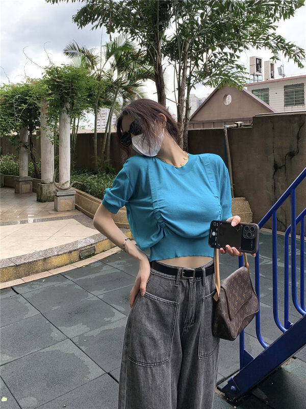 [QQ shop] simple pure color versatile T-shirt qq7757 \ozq