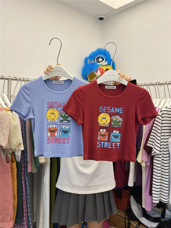 [rich Papa] Korean cartoon short print short sleeved T-shirt t310# zxx