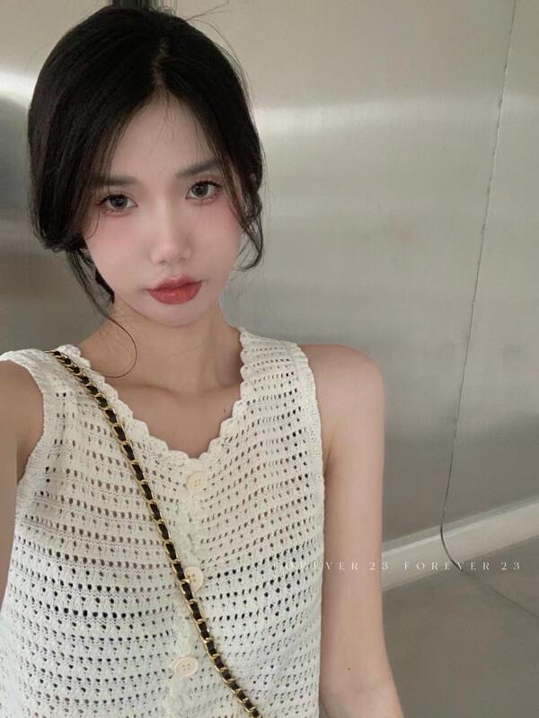 [forever23] Korean hollowed out knitted vest / suspender (only selling vest) a1152# hjy