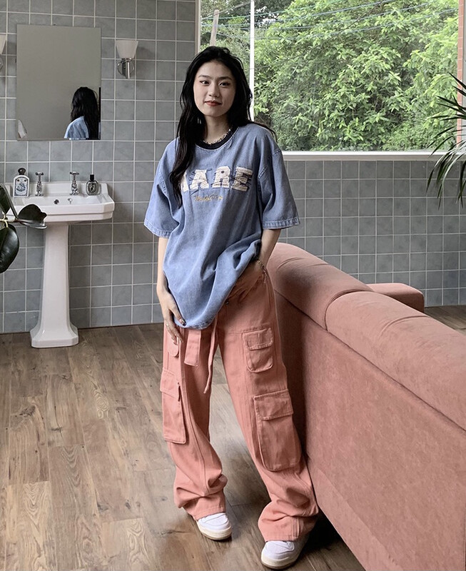 [lab eeda] American retro loose niche design casual pants (with waist rope) 3223# ozq