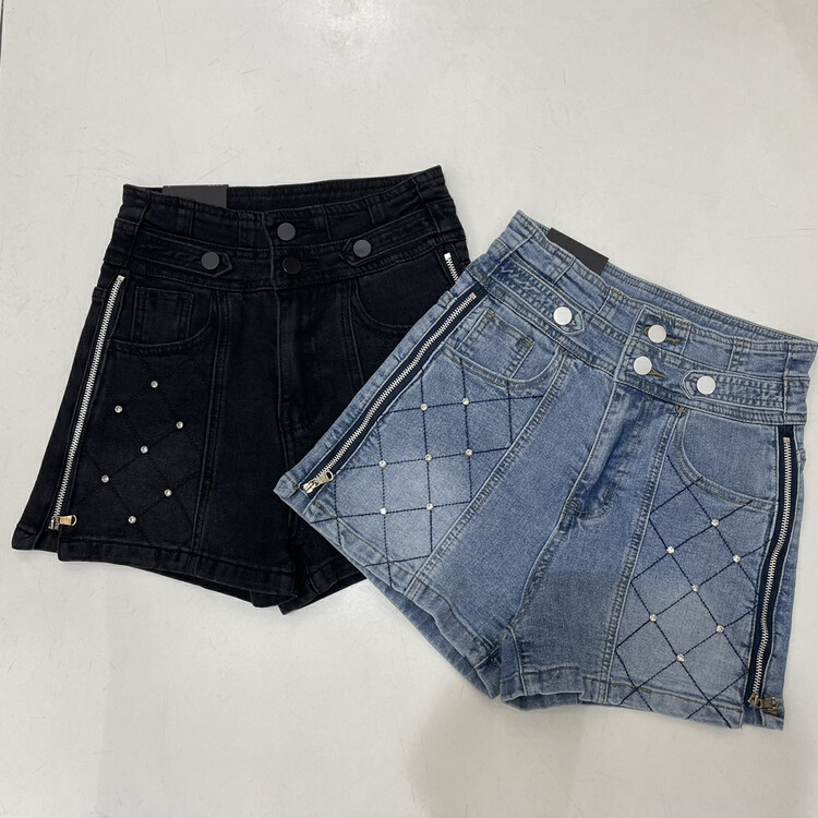 Original price 55.27! [good] Hot diamond diamond diamond design elastic denim shorts 7960# JJ