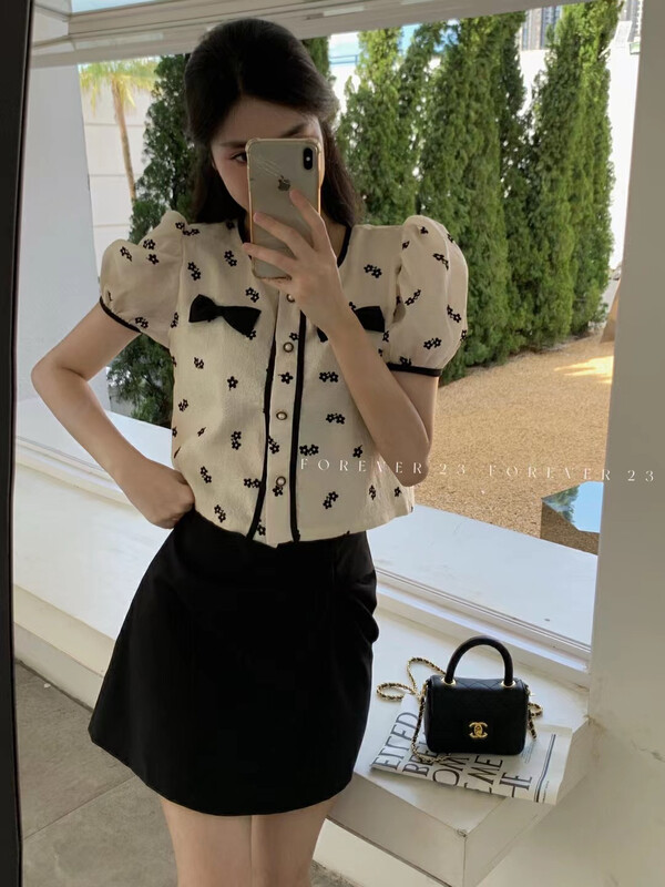 [forever23] French bow temperament shirt 83235; hjy