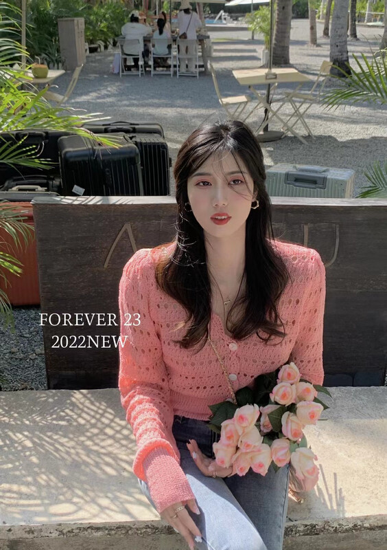 New year in early spring! [forever23] Korean Style Lantern Sleeve hollowed out design shirt a502# hjy