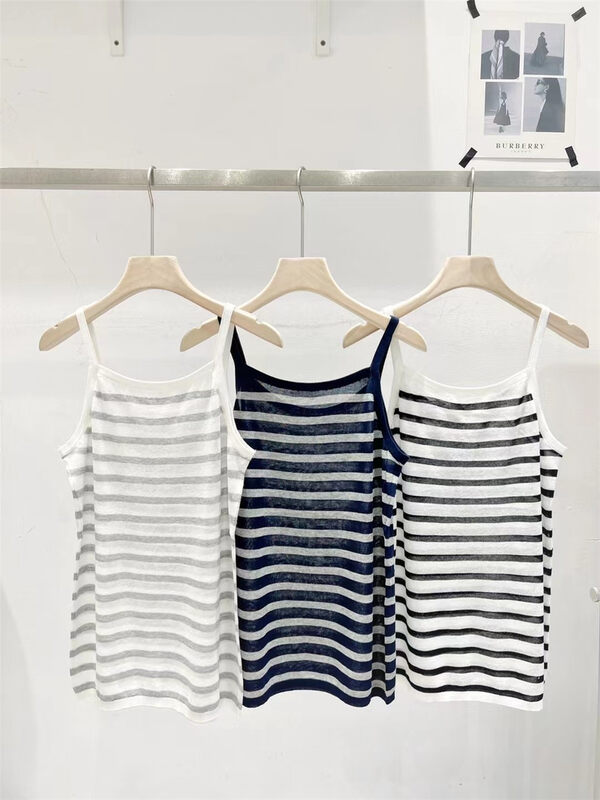 [td] basic versatile striped knitted vest / suspender (vest sold separately) 22109# XJ