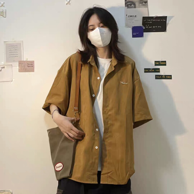[lab eeda] three dimensional alphabet Japanese Basic loose shirt 3205# ozq