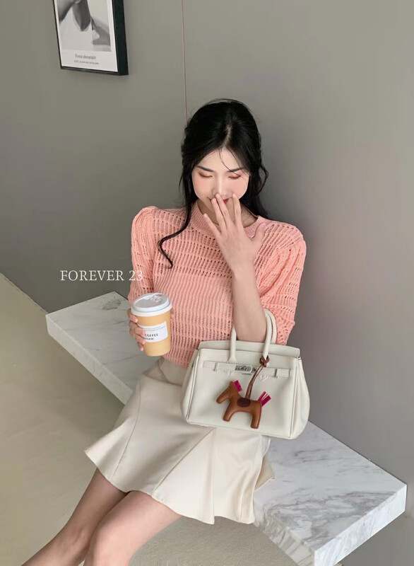 New year in early spring! [forever23] hollowed out versatile thin sweater q966# hjy