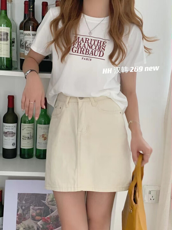 [HH &miss Lai] round neck letter comfortable short sleeve T-shirt 269# L